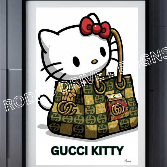 HELLO KITTY POSTER 11X17 GUCCI KITTY HELLO KITTY DESIGNER SERIES-BY NAVARRO - Picture 1 of 2